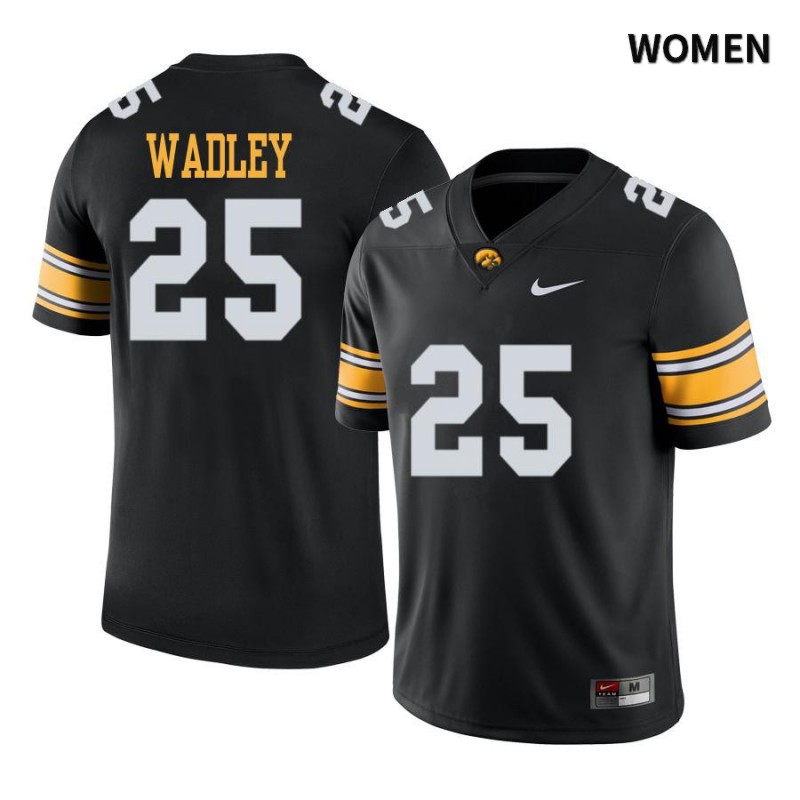 Women's Iowa Hawkeyes NCAA #25 Akrum Wadley Black Authentic Nike Alumni Stitched College Football Jersey XZ34R64YB